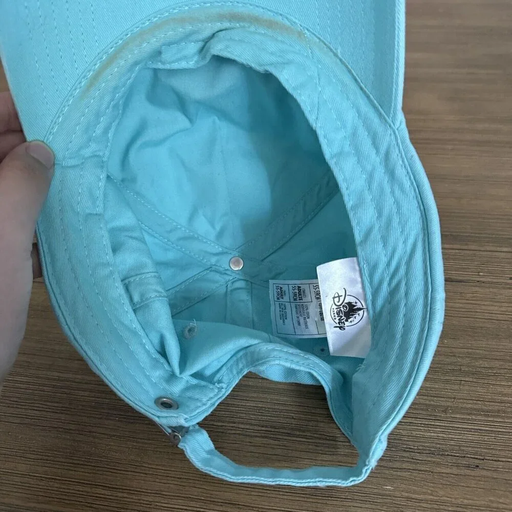 Disney Parks Vacation Mode Castle Aqua Turquoise Blue Adult Baseball Cap Hat